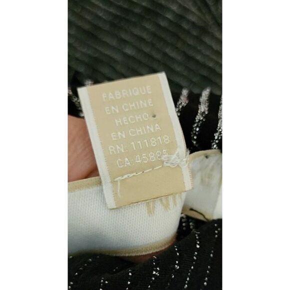 MIchael Kors Metallic Cowl Neck Silver Tunic Top Womens Size XL Black - Picture 9 of 10